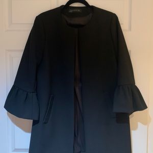 Zara 3/4 length coat size XL tulip cuffs